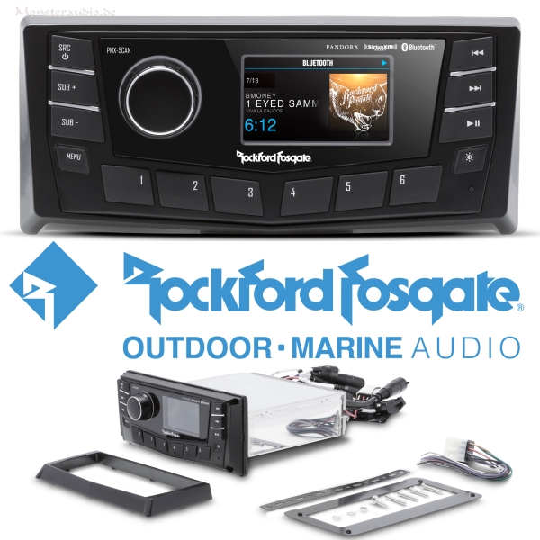 Rockford Fosgate PMX-5CAN digitaler Marine Media-Receiver Bluetooth Canbus Display 4-Kanal